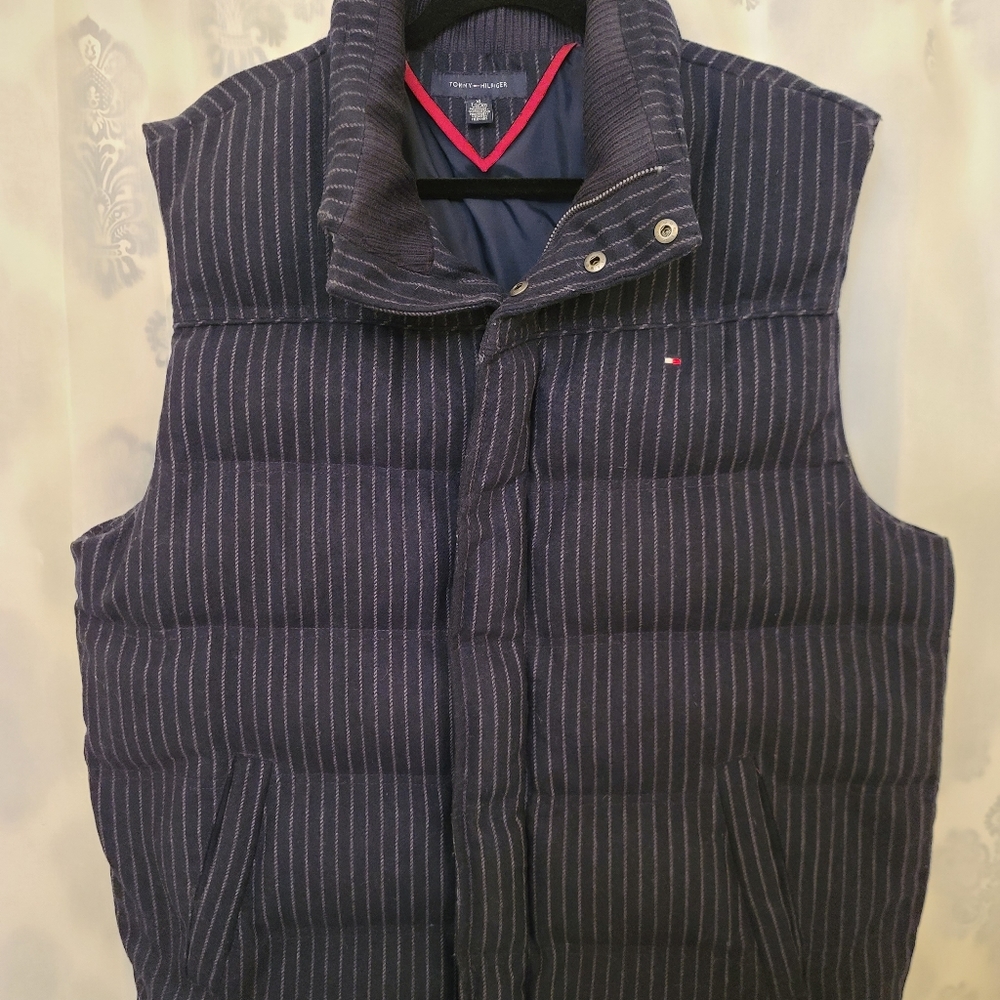 Mens XL Tommy Hilfiger Puffer Vest Navy